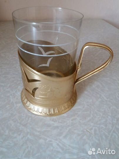 Подстаканник со стаканом СССР