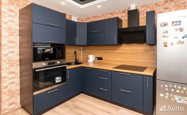 Синий кухонный гарнитур цена за всё