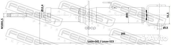 Амортизатор задний gas.twin tube 20110003R Febest