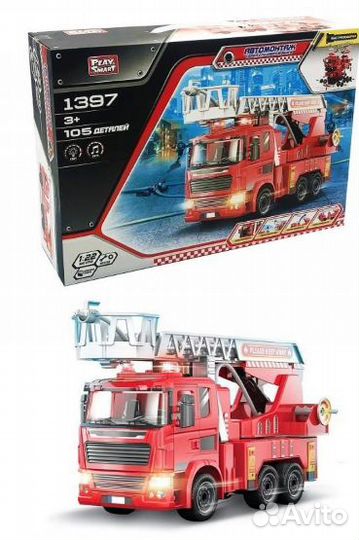 Пожарная машина конструктор 105 деталей
