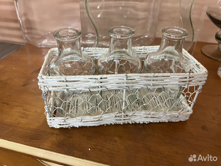 Вазы стекло декор (10 шт )