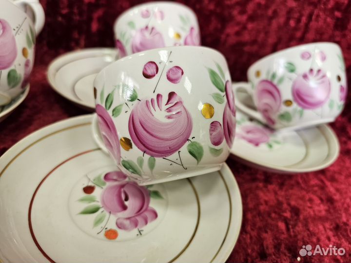 Чайный сервиз Агашки дфз Вербилки 60е 26 предметов