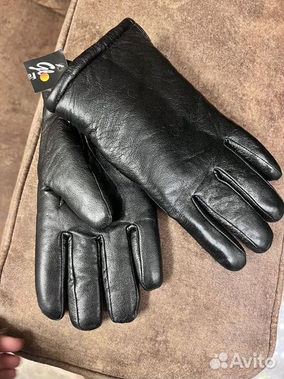 Перчатки кожаные зимние мужские