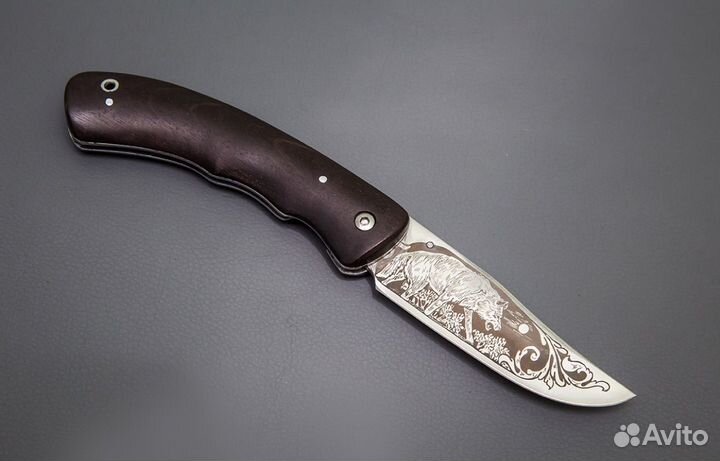Нож складной Таежник из стали 95х18 с гравировкой