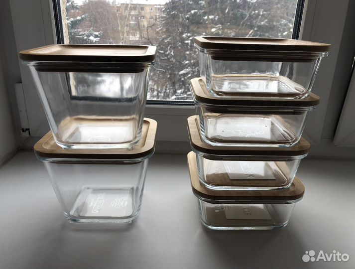 Контейнер с крышкой IKEA 1,2л и 600мл