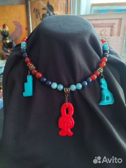 Колье Исида из натурального камня