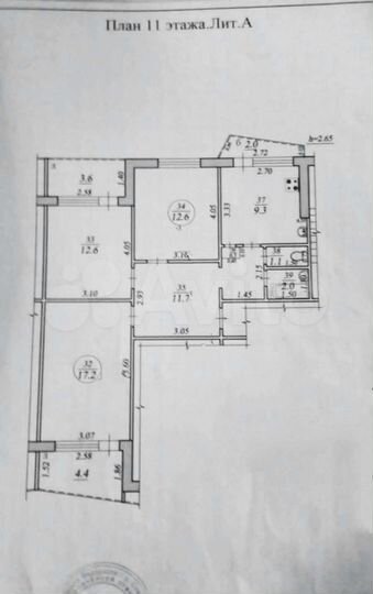 3-к. квартира, 66,8 м², 11/12 эт.