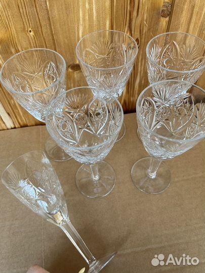 Набор хрустальных фужеров СССР