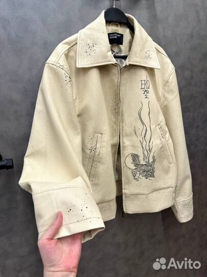 Куртка кожаная ERD белая (сезон 2025)