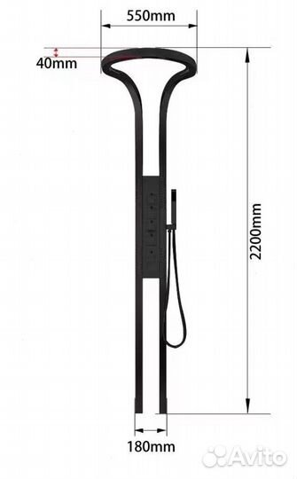 Эксклюзивная душевая система водопад 5 в 1