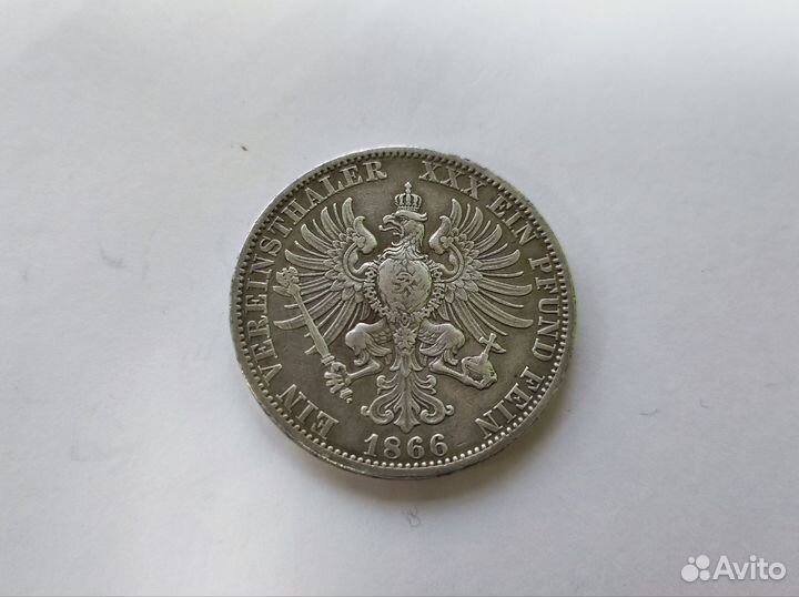 1 Талер 1866 А Союзный Пруссия