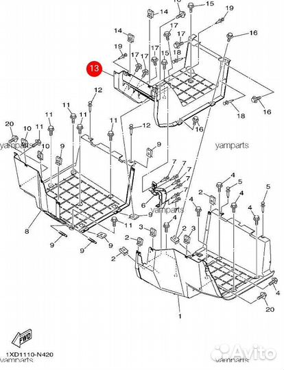Новая оригинальная подножка Yamaha Viking 700