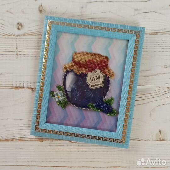 Картина вышивка бисером: варенье