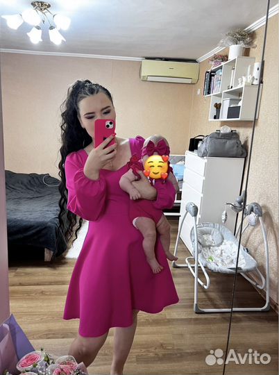 Платье женское фуксия 46