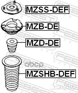 Подшипник опоры амортизатора mazda 2 07-14 пере