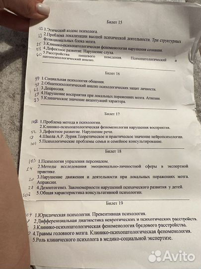 Шпаргалки по клинической психологии