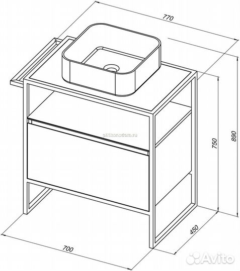 Allen Brau Priority 1.31001.PWM Тумба под раковину, папирус матовый