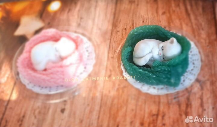 Котенок из мыла ручной работы