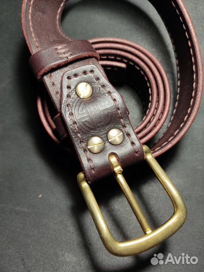 Ремень из натуральной кожи ручной работы