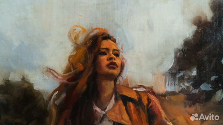 Картина маслом на холсте девушка