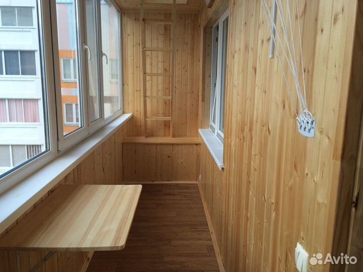 Балкон под ключ дерево