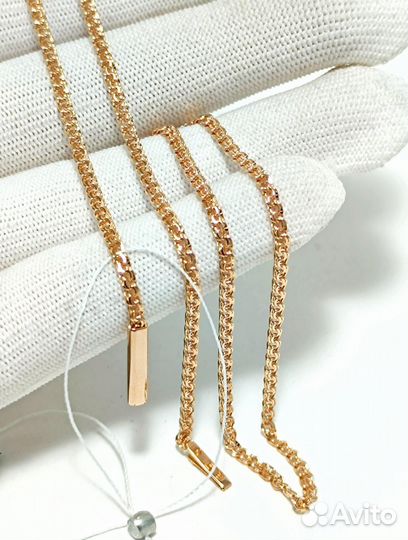 Золотая цепочка Бисмарк, полновесная, замок коробочка, длина 50 см, вес 5,95г*