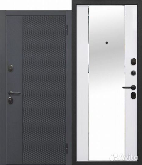 Двери входные с зеркалом