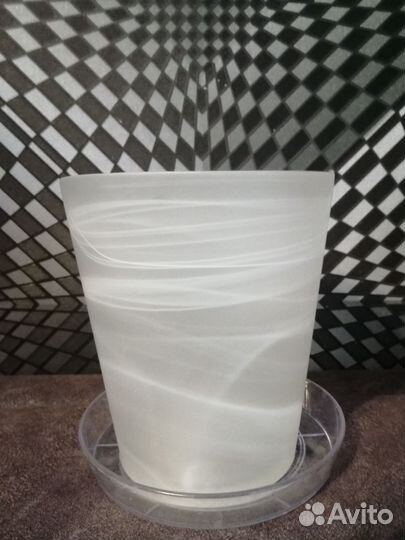 Кашпо горшок для цветов стекло