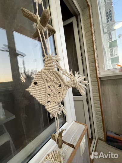 Панно в технике макраме «Рыбки«