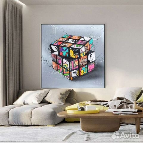 Картина маслом кубик рубика