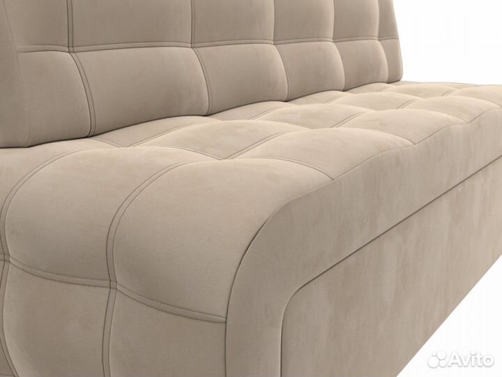 Диван кухонный прямой Люксор, велюр, бежевый