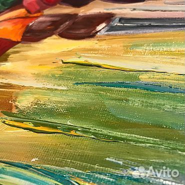 Картина живопись маслом Цветные зонтики холст