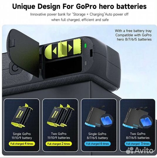 Powerbank для gopro 9,10,11 на 10.000 mAH