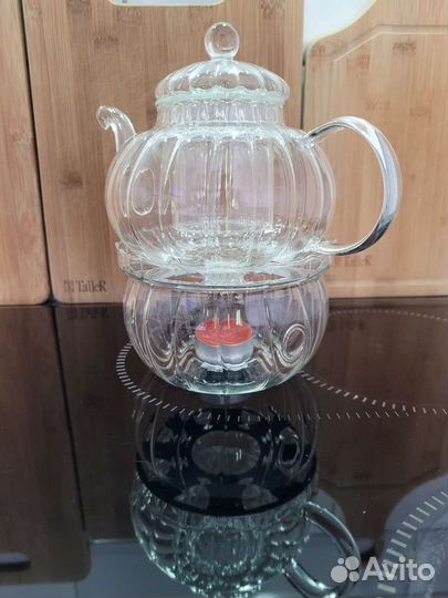 Заварочный чайник стеклянный с подогревом. Новый