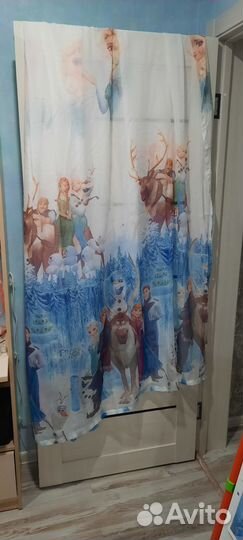 Комплект шторы и тюль холодное сердце