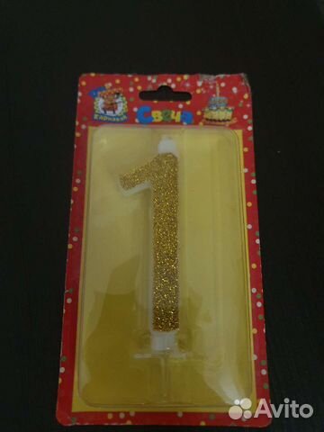 Свеча цифра 1 на торт
