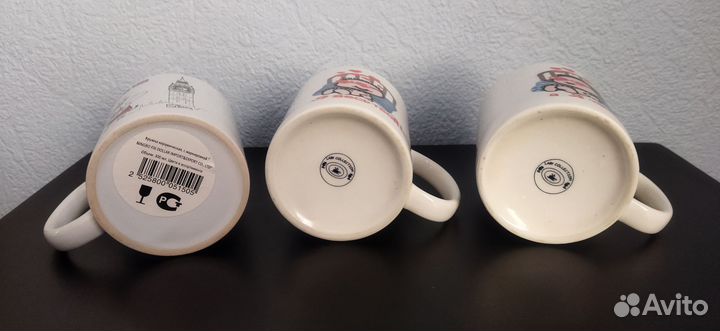Чайные чашки белые с рисунком