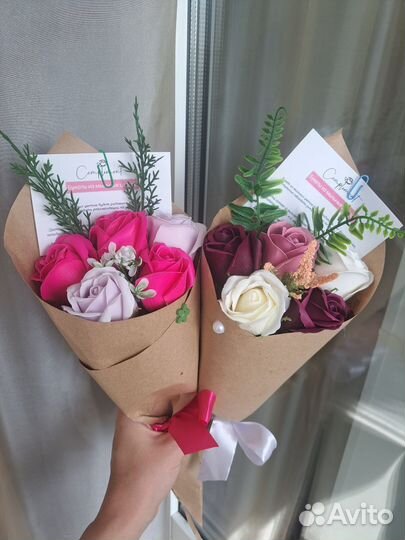 Букет из мыльных роз