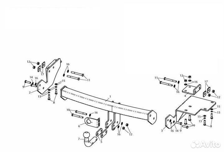 Фаркоп на Mitsubishi Outlander, с 2012 г. в. Новый