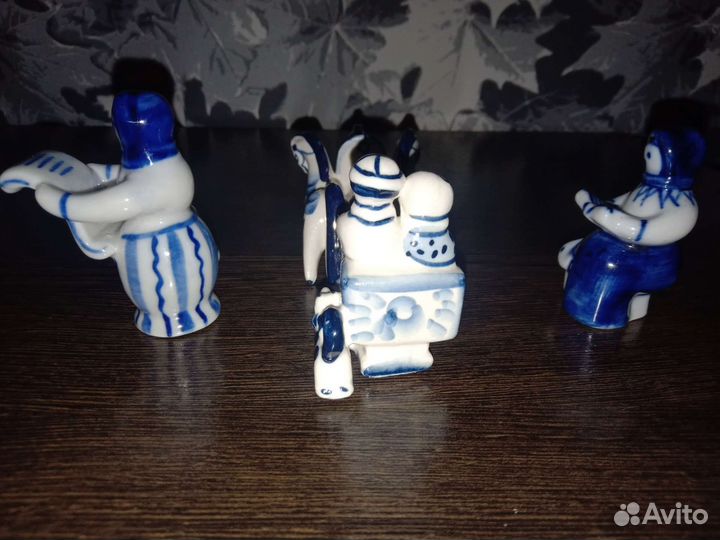 Статуэтки гжель СССР тройка