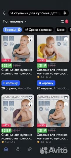 Стульчик для купания Amorobaby