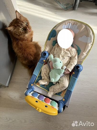 Шезлонг\коврик детский с музыкой