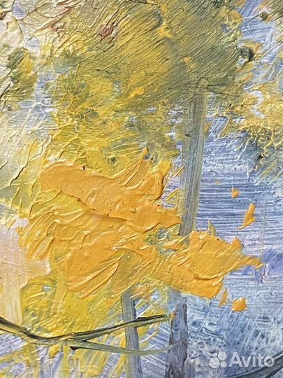 Картина маслом на картоне 15х20 