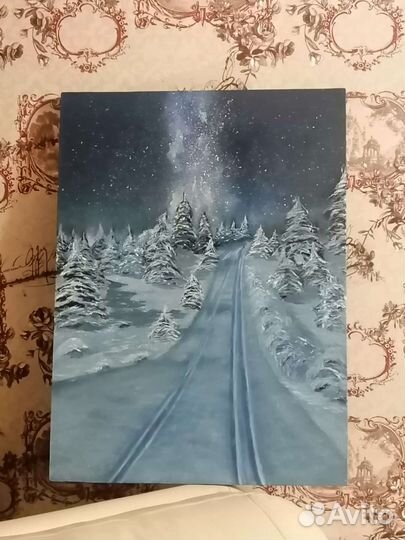 Зимний пейзаж масло