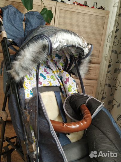 Санки-коляска galaxy glory gloss с колесами