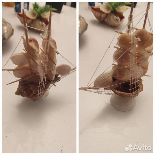 Ракушки, корабль из ракушек
