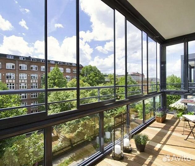 Раздвижные окна для балкона лоджии алюминиевые