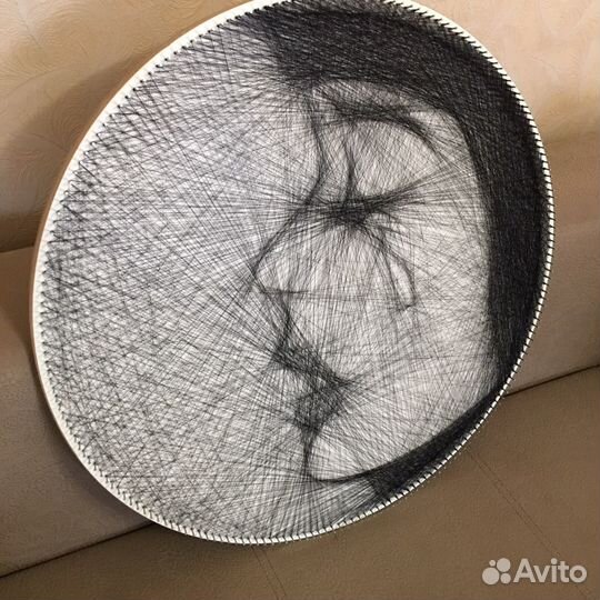 Портрет из нити. Ручная работа. Стринг-арт картина