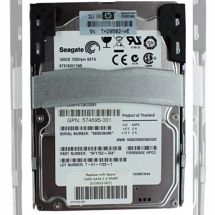 [575053-001] Жесткий Диск Hp 160gb Sata2 2,5" Hdd 575053-001
