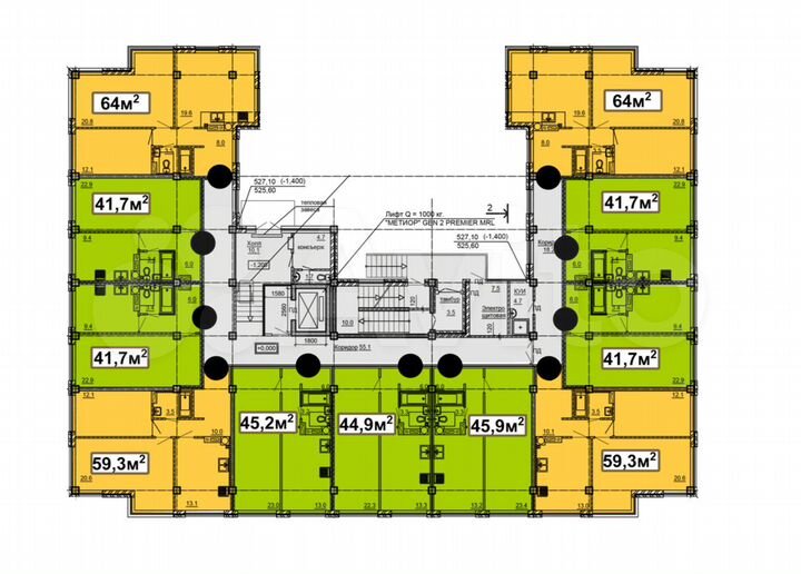 1-к. квартира, 41,7 м², 2/4 эт.